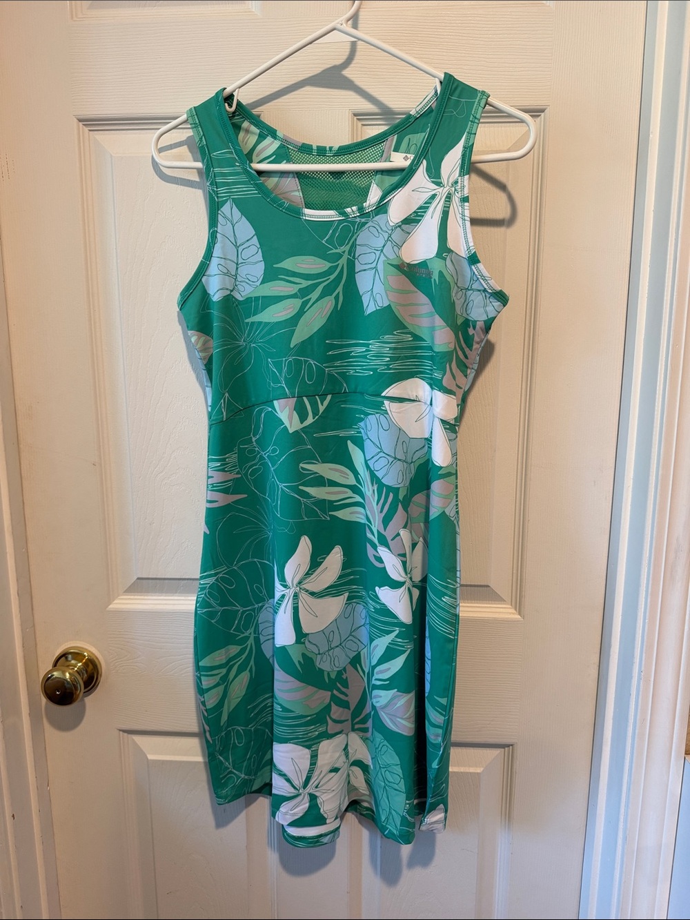 Sleeveless Green Floral Midi Dress